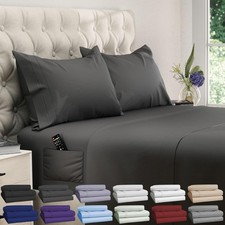 Queen Size Sheets - Cooling Bed Sheets - 4pcs Set - up to 15" Deep Pocket Queen