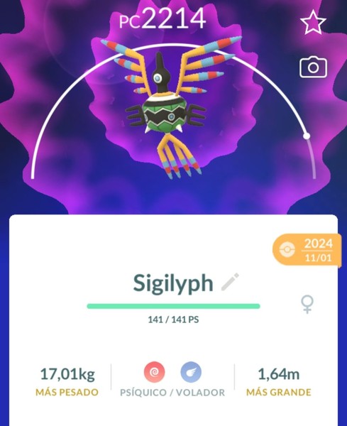 Pokemon Go Sigilyph - Symvolara  - Cryptéro (XXL/XXS/Shiny/Lv 30 minimum)