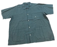 Vintage Polo Ralph Lauren Sleepwear Shirt Men  s L/XL Blue Button Up 3 Pocket
