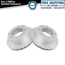 Brake Rotor Performance Drilled Slotted G-Coated Rear Pair for Ford