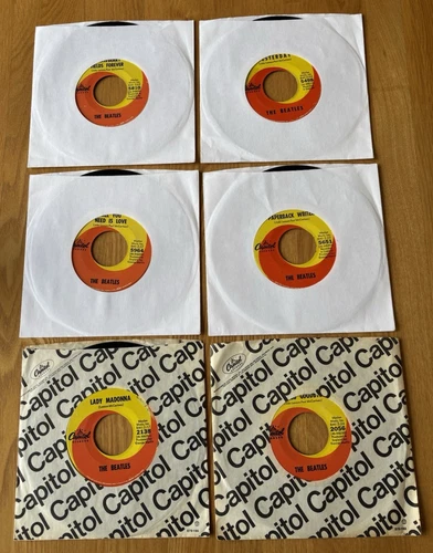 The BEATLES :JOB LOT X 6 USA CAPITOL RECORDS SINGLES