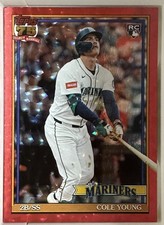 Cole Young 2026 Topps Series 1 Red Foil  Jersey Number 2/5 RC Mariners ⚾️💥⚾️💥⚾