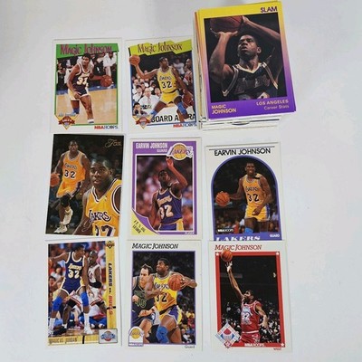 Lot Of 100 Magic Johnson Basketball NBA Cards Mixed Brands