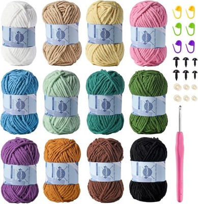 12 Pack Fluff Chenille Chunky Yarn for Crocheting Premier Puzzle - Velvet Bab...
