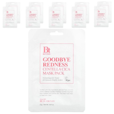 Goodbye Redness Centella Cica Beauty Mask Pack, 10 Sheets, 0.81 oz (23 g) Each