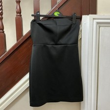 Ladies Top Shop Black Dress Bandeau Bodycon size 10 Stretch Strapless