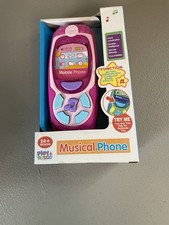 Musical Phone Toy Pink Yellow for 24 Months Music Theme Motor Skills