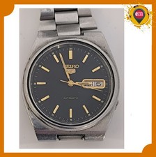 SEIKO 5 AUTOMATIC DAY DATE UOMO VINTAGE OROLOGIO 7009-3120 A1 BICOLORE NERO/ORO