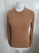 Mens Primark Size Medium Brown Round Neck Long Sleeve Jumper