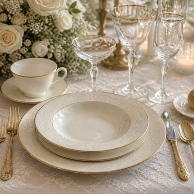Royal Worcester Fine Bone China Service for 8 Tableware Dining Table