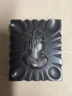 Vintage Antique Black Bakelite Mourning Cameo Brooch Pendant Goth Gothic Jewelry