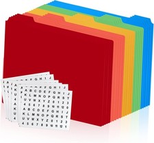 25 Pieces Alphabet File Dividers for File Cabinet A-Z File Guides Letter Size...