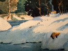 James Settles Listed Artist 1942 Winter Scene on Board — photo 7