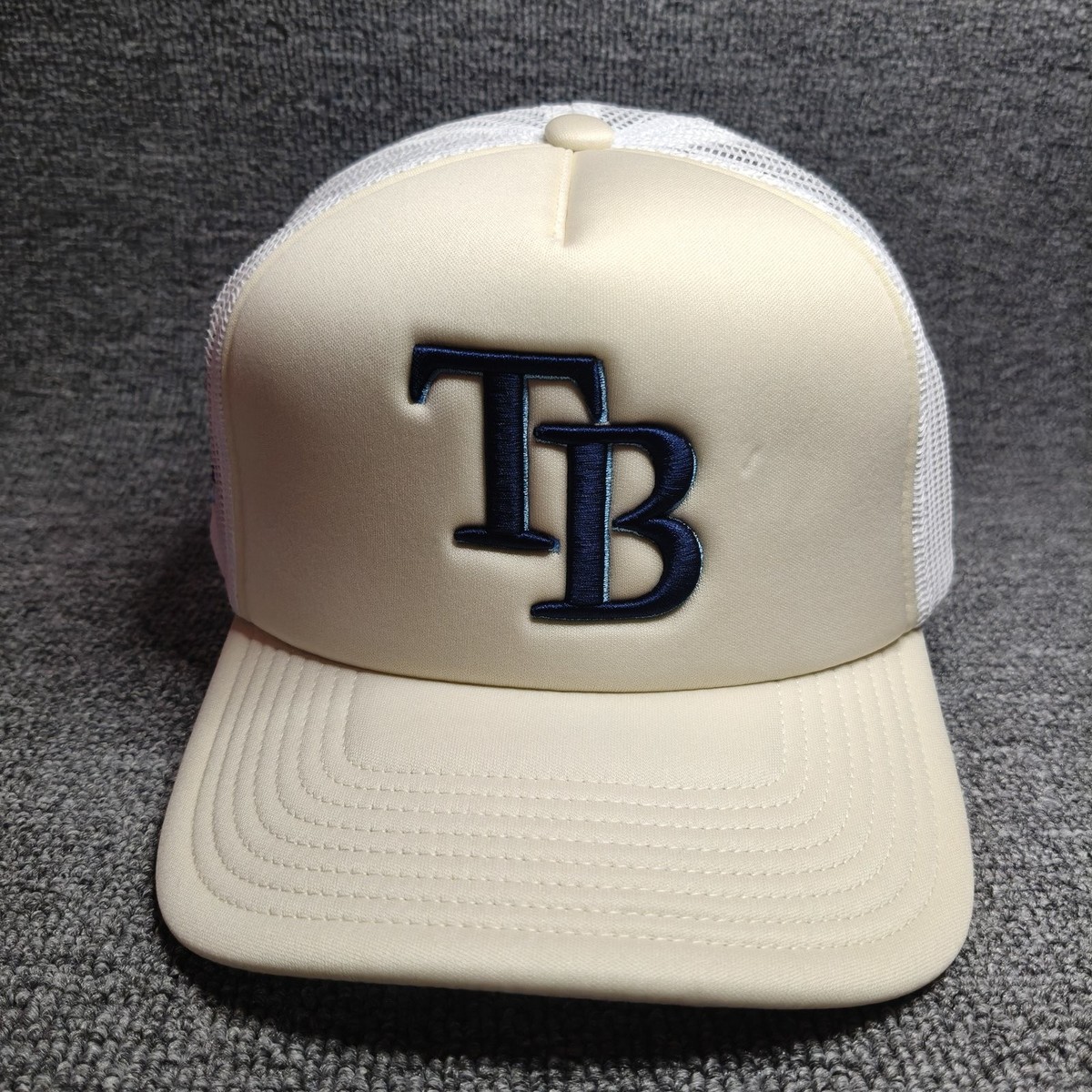 Mitchell & Ness Tampa Bay Rays TB White Trucker Snapback Hat