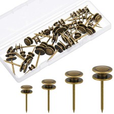 40 Piece Double Headed Picture Hangers Nails 4 Size Long Thumb Tacks for Wall...