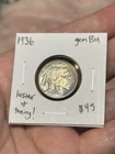 1936 Buffalo Nickel Gem Bu ~Amazing Luster And Toned Reverse