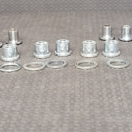 Vintage Shimano Chainring Bolts (10) Nuts (5) Washers (5) Bicycle Chrome - Picture 8 of 10