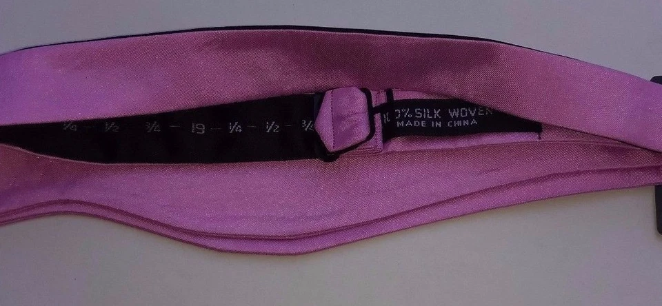 Bow Tie Men Silk Solid Pink SELF TIE Bowtie - Image 4 of 4