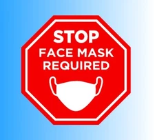 FACE MASK REQUIRED Vinyl Decal - Window Sticker