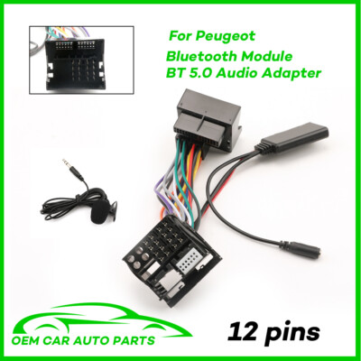 Für Peugeot Bluetooth 5.0 Musik AUX Handsfree Adapter Eingang MIC Telefonanruf