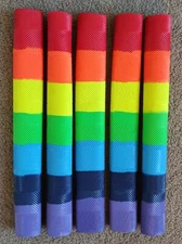 5x CHEVRON Cricket Bat Grip - RAINBOW - Oz Stock