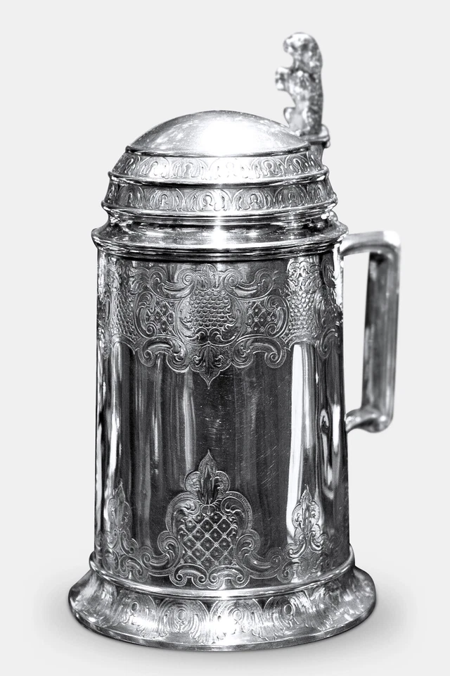 Piedra figurativa de plata esterlina 19thc1868, jarra de Joseph Jennens Inglaterra 614 g Foto 2 de 4