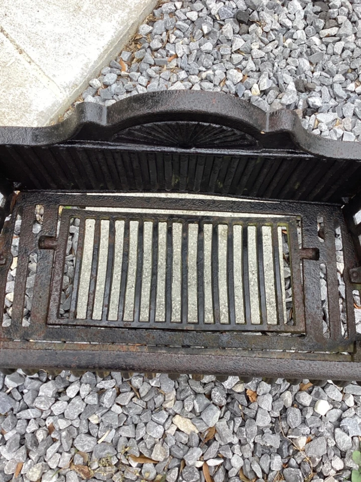 Antique Victorian Rustic Heavy Cast Iron Fireplace Log Holder Coal Basket Insert - Image 3 of 4