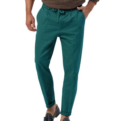 Men's Straight Casual Pants Solid Breathable Loose Long Pants Trousers Pockets - Picture 4 of 48