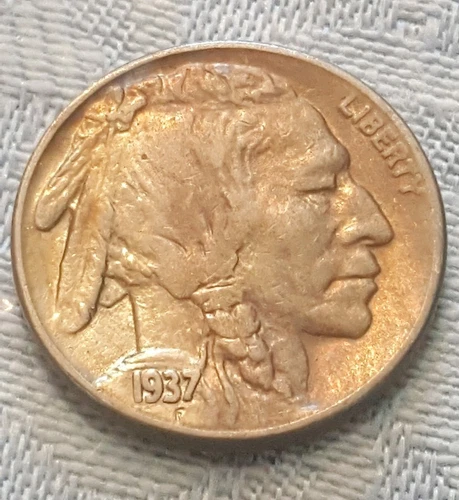 1937-S BUFFALO NICKEL - AU ABOUT UNCIRCULATED!!!  FULL HORN!!!