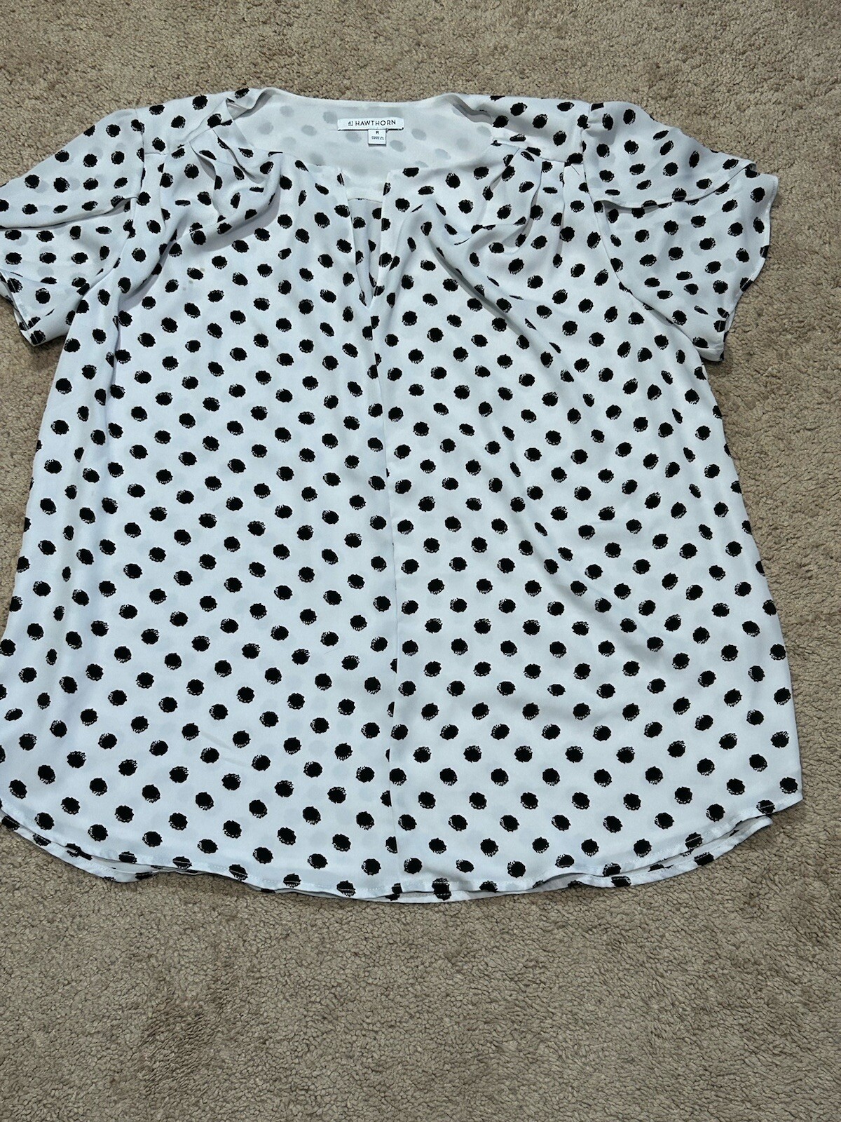 41Hawthorn Womens Shirt Size 1X Multicolor Polka Dot Dressy Classic Flowy
