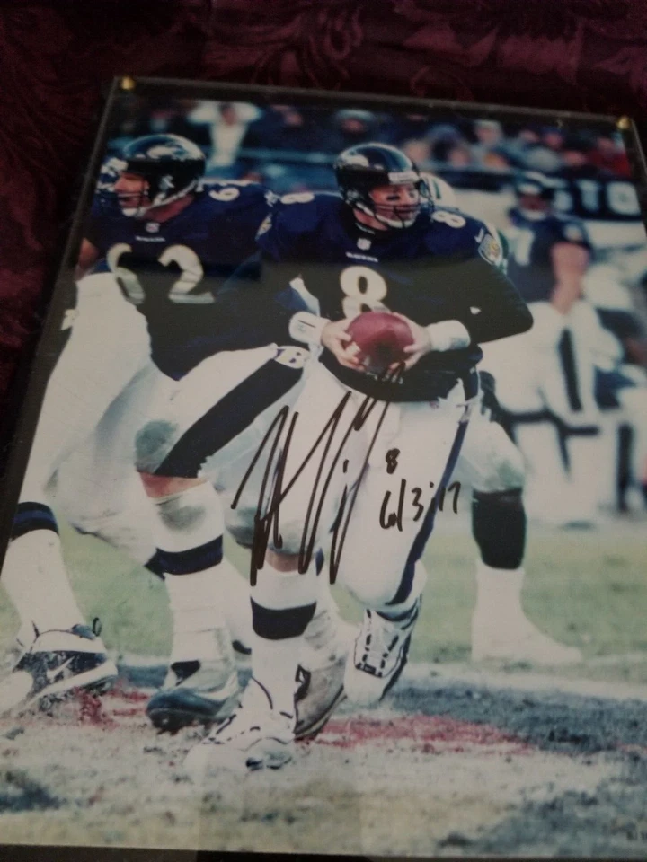 Trent Dilfer Kerry Collins Dueling QBs Autographed Plaque Super Bowl XXV Ravens - Image 2 of 4