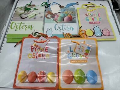 10 Geschenktüten Medium Ostern - 5 Motive Partytüten Geschenktüte Ostereier