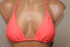 NWT VOLCOM Swimsuit Bikini Bra top Size M Electric Coral Slide Bra