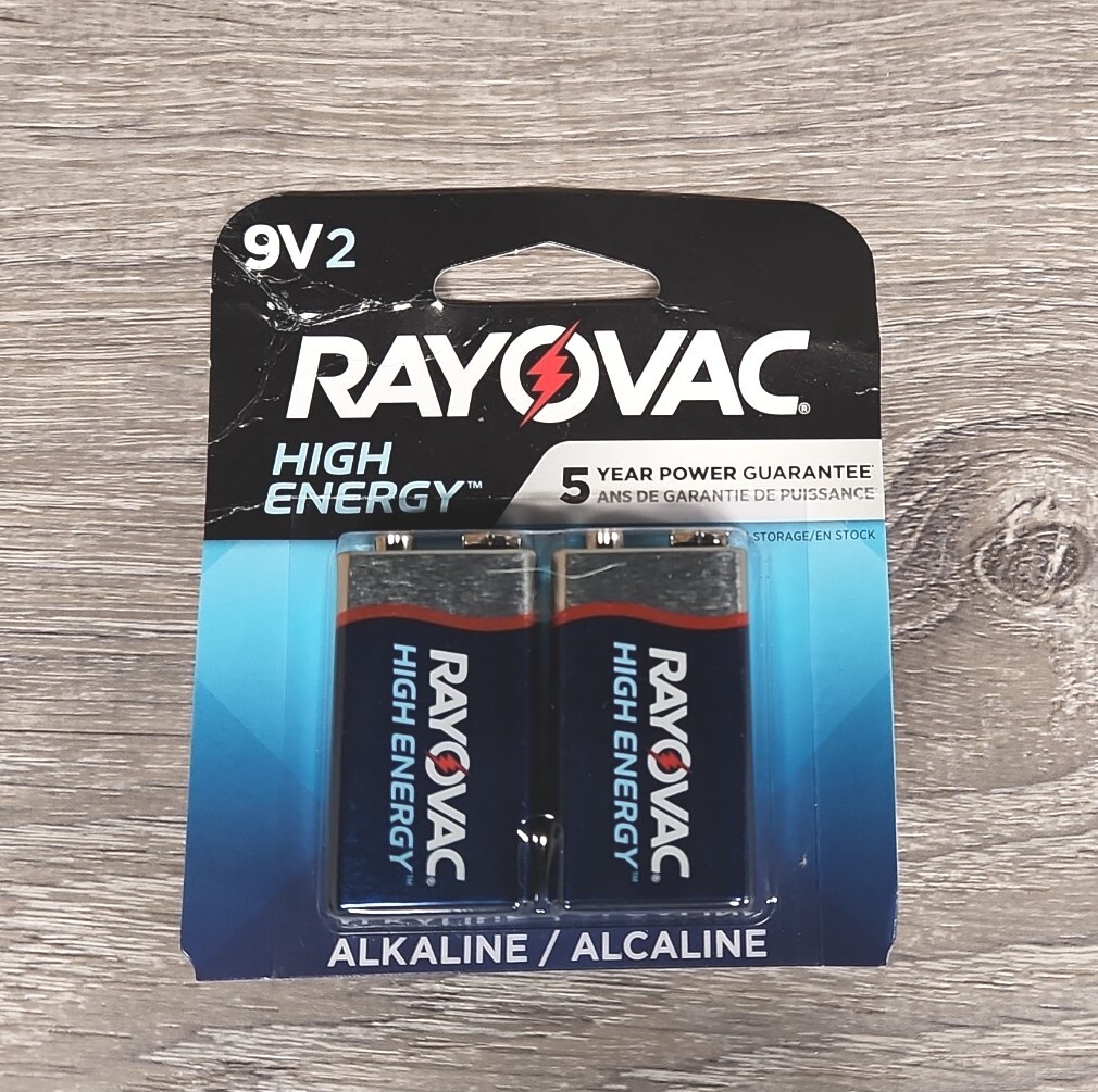 (x2) 9Volt Alkaline Batteries, 2 packs of 2, new in package Exp 12