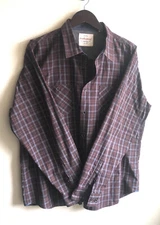 Weatherproof Vintage Shirt Men's XXL Brown Burgundy Madras Plaid Button Up