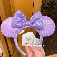 Disney 2023 authentic Purple sequined Minnie mouse ear Headband Disneyland