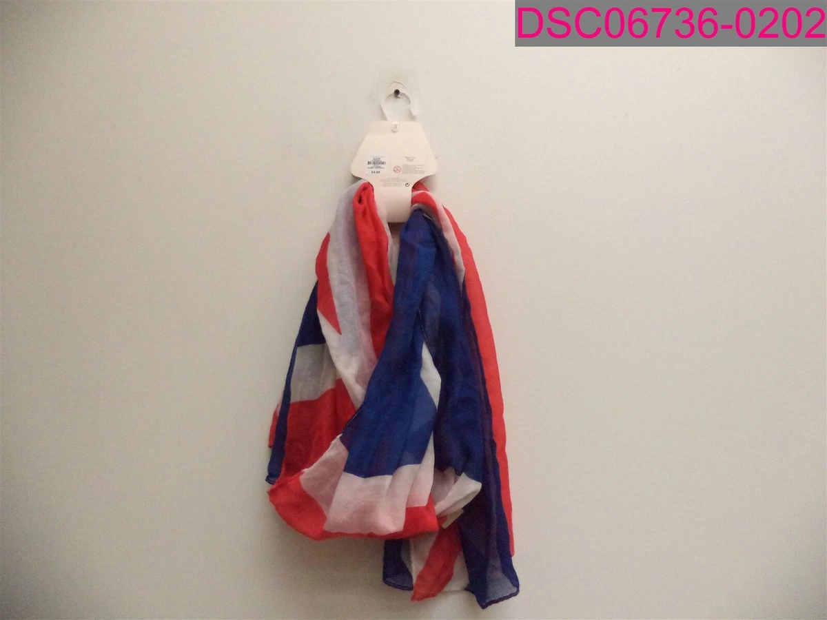 Snags Cachecol Feminino Primark Tema Brit nico Vermelho Branco Azul