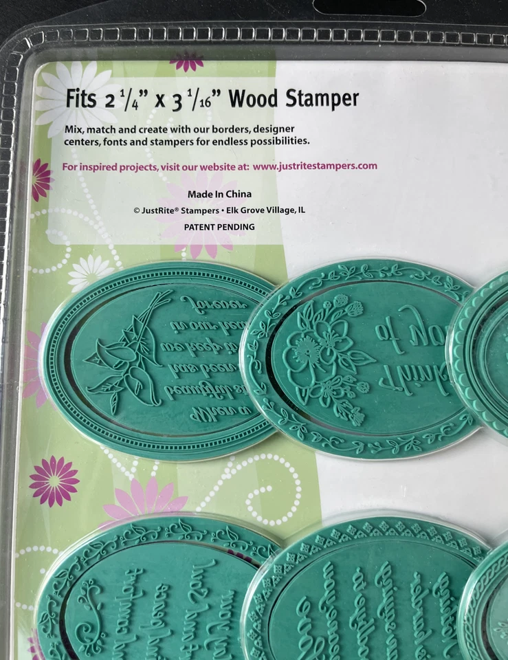 Sello JustRite “Thinking Of You Set” 6 bordes y centros ovalado 2-1/4 X 3-1/16” Foto 3 de 4