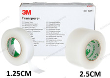 3M Transpore Tape 1.25cm or 2.5cm - Premium First Aid Medical Waterproof Tape