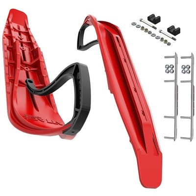 Slydog Attack 7'' Indy Red Skis w/6'' Shaper Bar Complete Kit Arctic Cat 2009 and