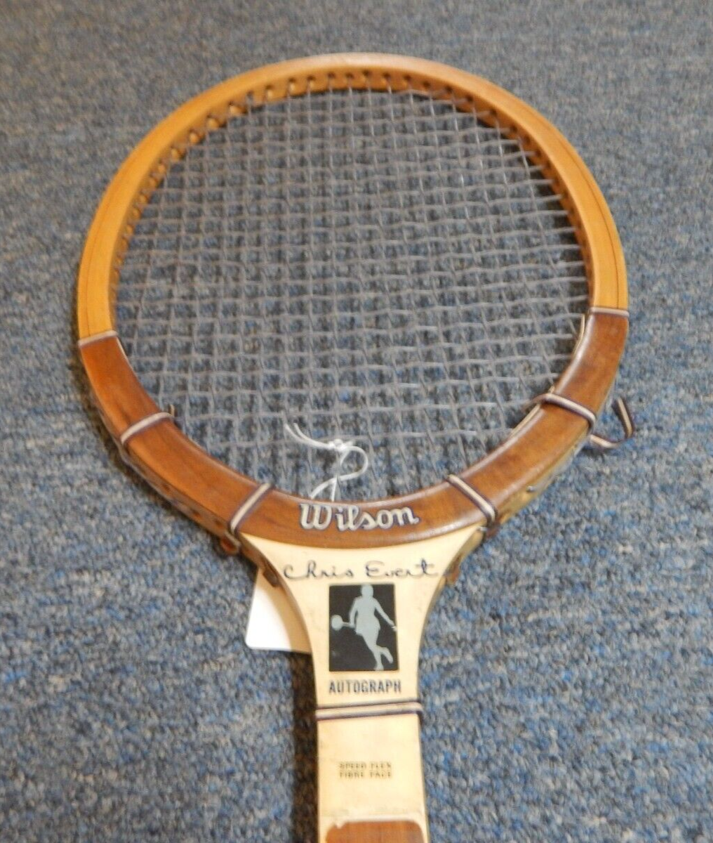 Raquette De Tennis Vintage Wilson Speed Flex En Bois, Taille De Grip 4 1/2, Chris Evert