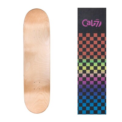 Cal 7 Maple Skateboard Deck 7.75'' 8'' 8.25'' 8.5'' w/ Rainbow Graphic Griptape