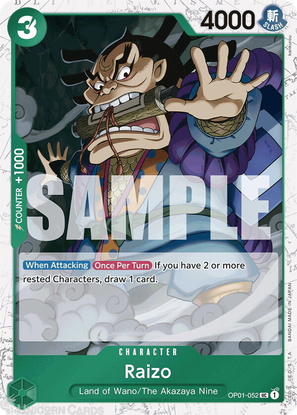 OP01-052 Raizo : Uncommon Special Foil (Jolly Roger Flag) English One Piece TCG
