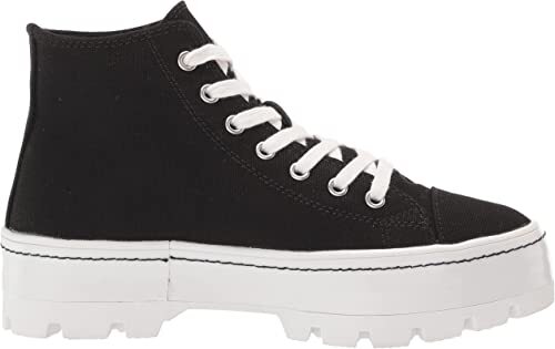 Madden Girl Shaddoww Platform Hi-top Sneaker Black Shoes 8, Black