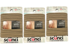 Scunci No Damage Color Match Hair Elastics, Blonde, 18 Ct PACK OF 3