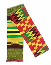 Asante Kente Handwoven Scarf School Sash Wedding Stole African Art Textile Cloth