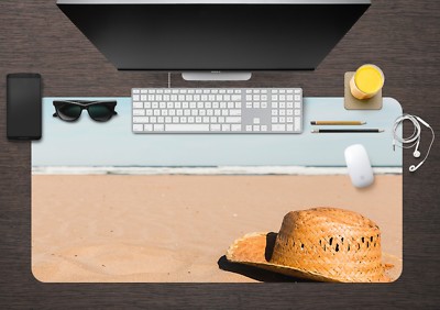 3D Sandy Beach Hat 147 Non-slip Office Desk Mouse Mat Large Keyboard Pad Game