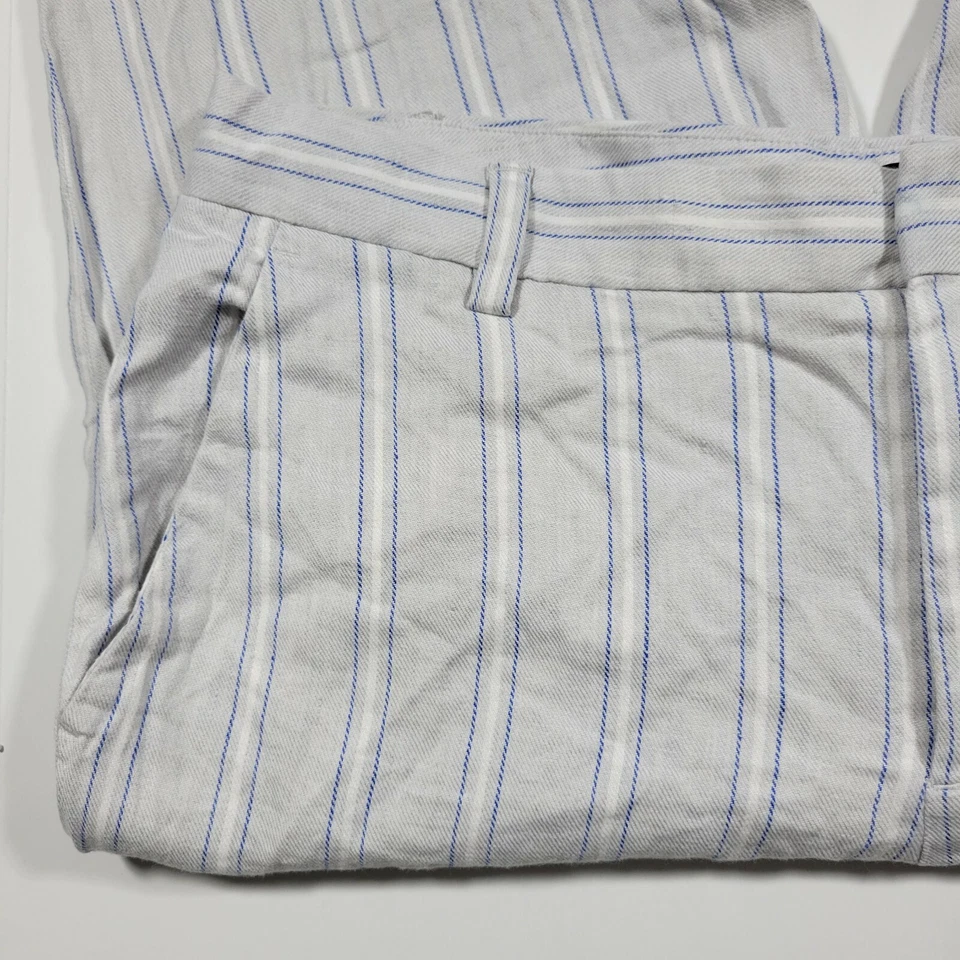 Banana Republic Avery Linen Blend Pant Gray Striped Women's size 34x27 - Image 3 of 4