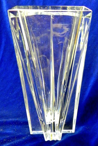 Lenox Ovations "Crosswinds" Crystal Vase, 10", Contemporary Linear Design, VG - Picture 7 of 13