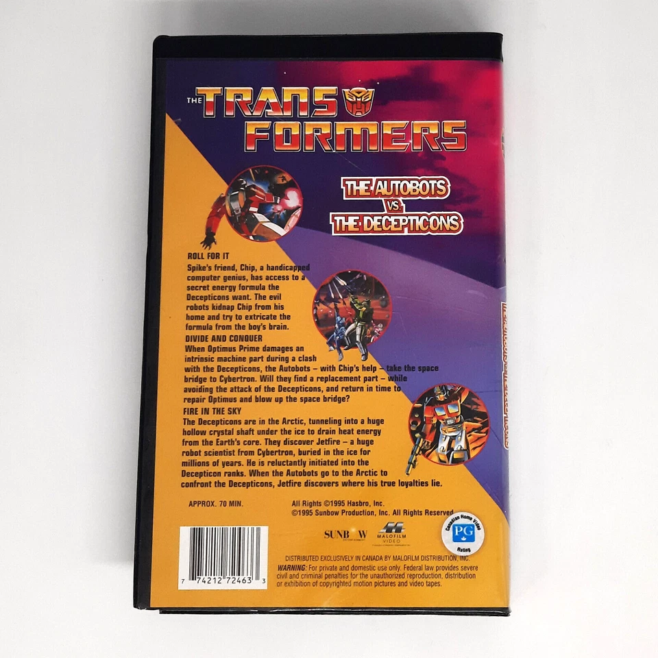 Transformers VHS Autobots vs the Decepticons Rare Vintage Animated Movie 1995 - Image 2 of 4
